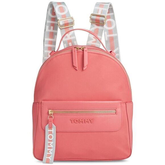 Tommy Hilfiger 69J51581 660 Women's Medium Phonix Pink Emily Nylon Backpack - Picture 1 of 11
